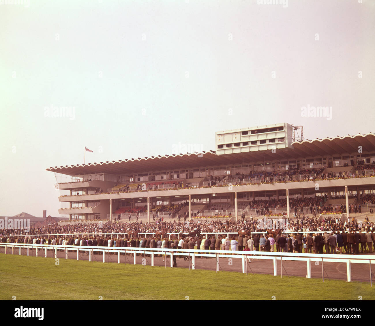 1m grandstand officially opened by the Earl of Halifax at Doncaster Racecourse. It provides an indoor arena for bookmakers. Stock Photo