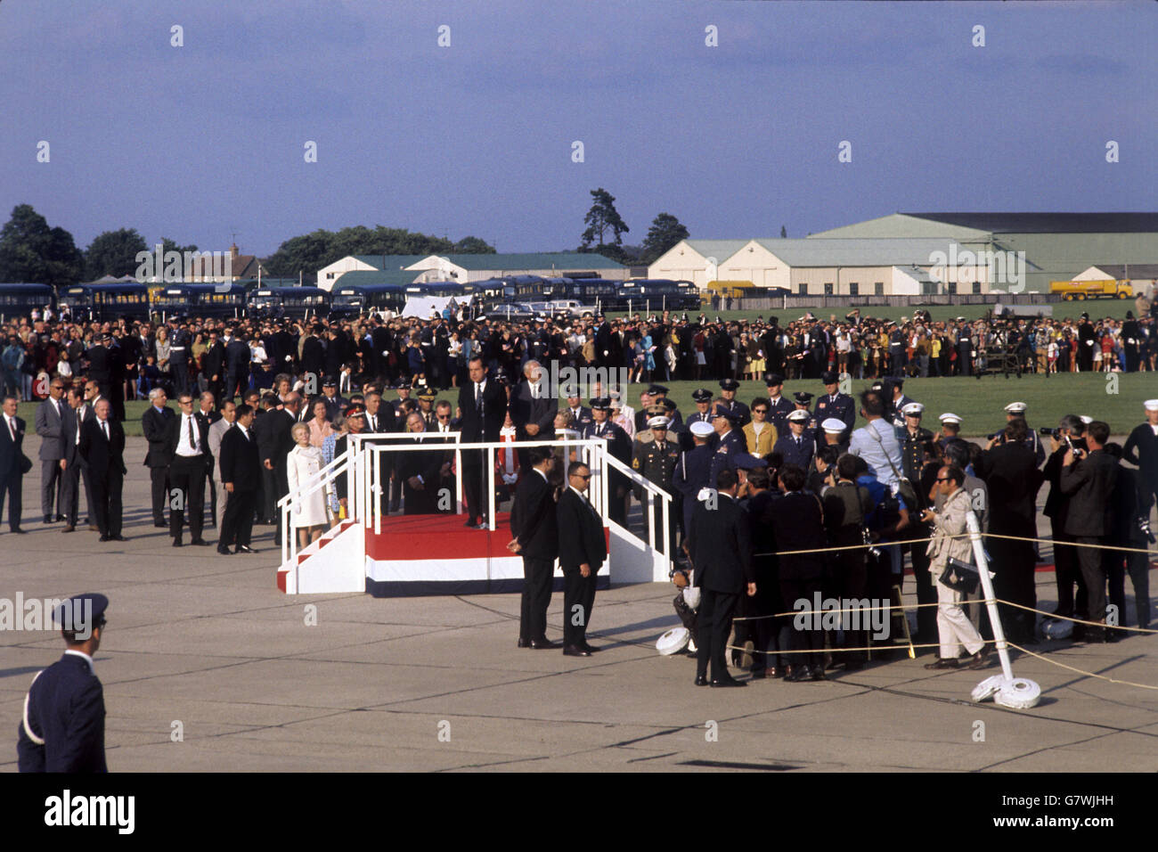 Politics - President Nixon visit to Britain - USAF Mildenhall, Suffolk Stock Photo