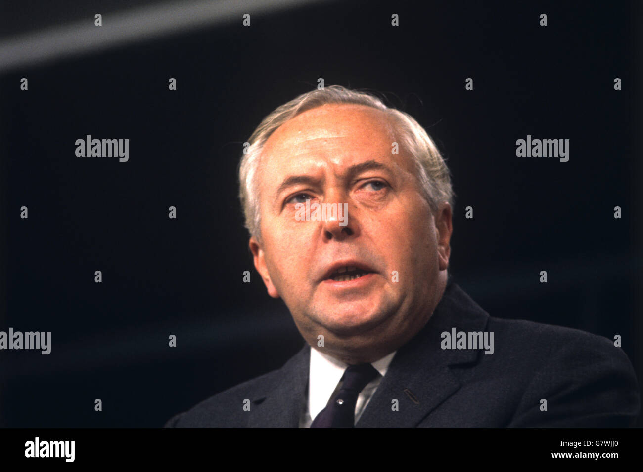 Prime Minister Harold Wilson pictured during the Labour Party Conference in Brighton. Stock Photo
