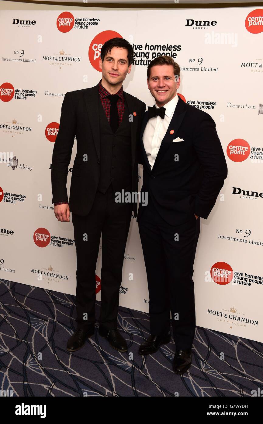 Rob James-Collier (left) and Allen Leech arriving at the Downton Abbey Ball  in aid of Centrepoint at the Savoy Hotell, London Stock Photo - Alamy