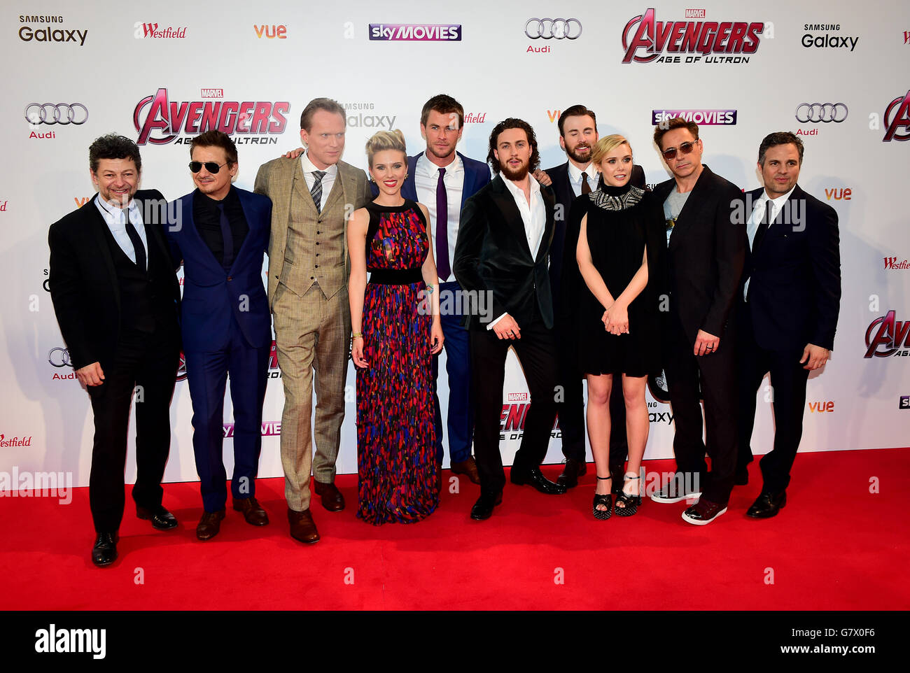 Marvel Avengers: The Age Of Ultron UK Film Premiere - London Stock Photo