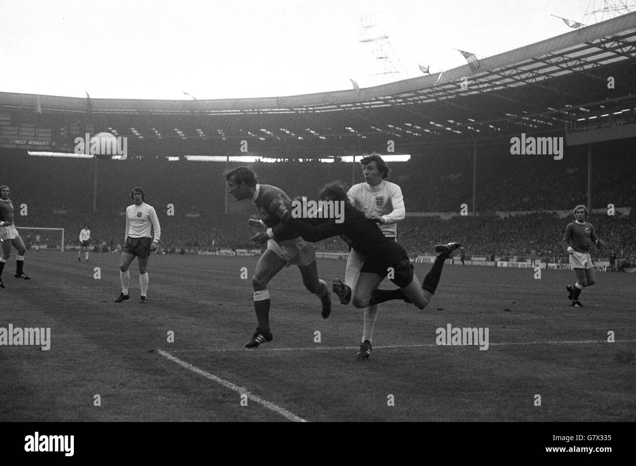 Soccer - European Championship - Quarter Final - First Leg - England v West Germany - Wembley Stock Photo
