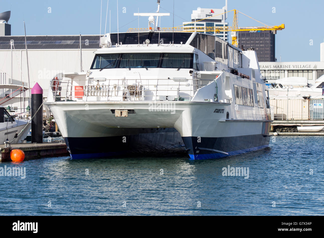 Fullers Auckland Ferry Starflyte in Westhaven Marina Stock Photo