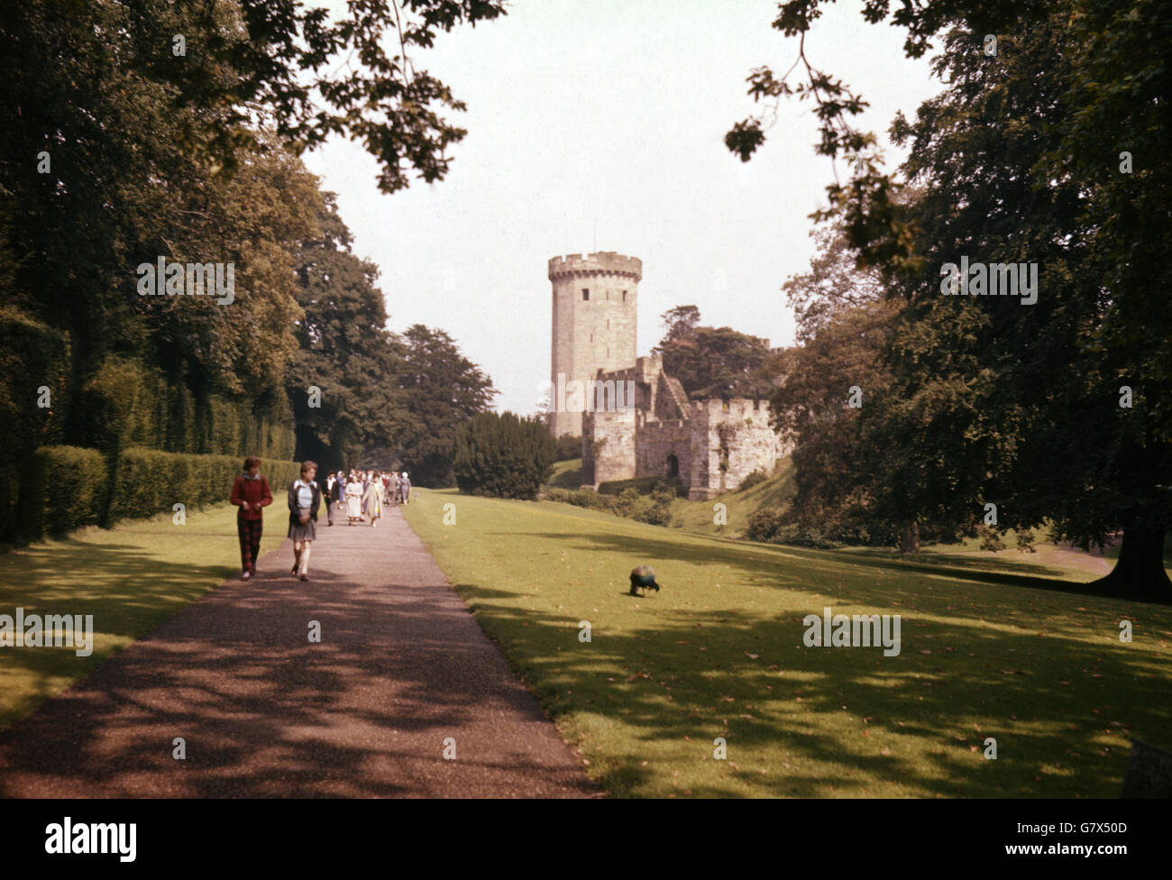 Buildings and Landmarks - Warwick Castle. One of the towers at Warwick Castle. Stock Photo