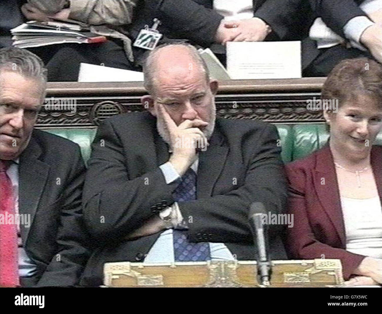 Debating the Prevention of Terrorism Bill - House of Commons. Home Secretary Charles Clarke listens to the debate. Stock Photo