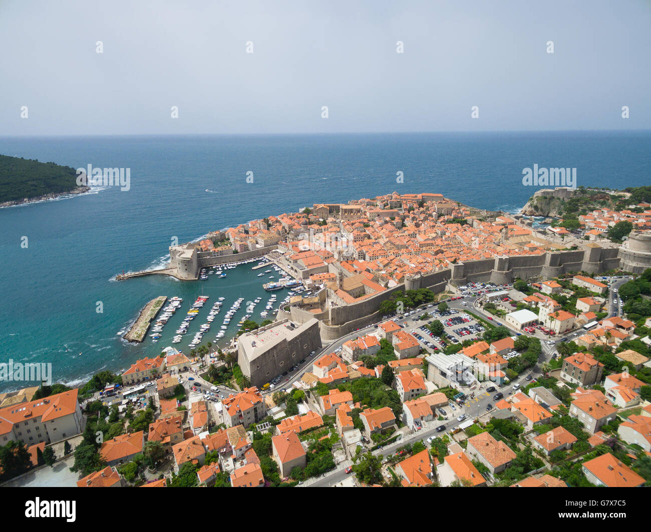 aerial view of Dubrovnik, Croatia. Stock Photo