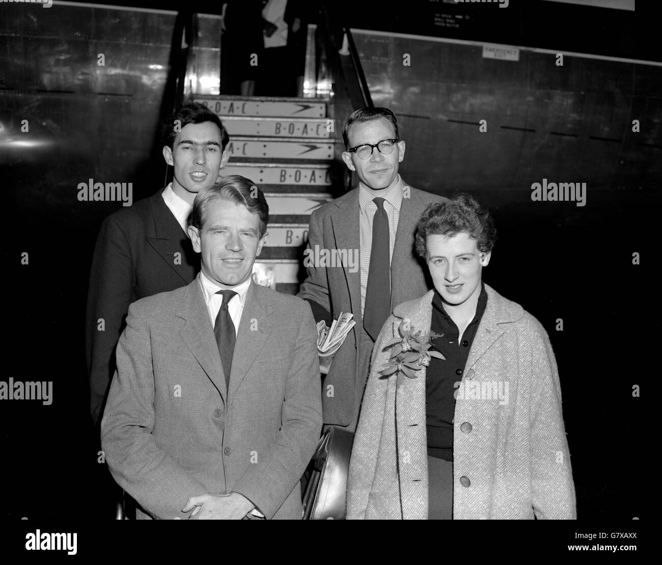 Athletics - Great Britain Olympic Team Members - London Airport Stock Photo