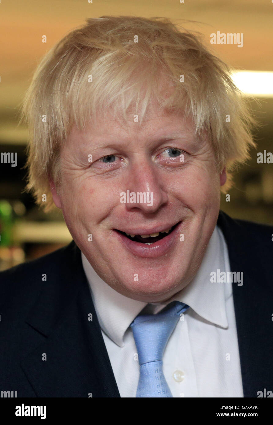 Mayor of London, Boris Johnson (right) at the Community Shop in west