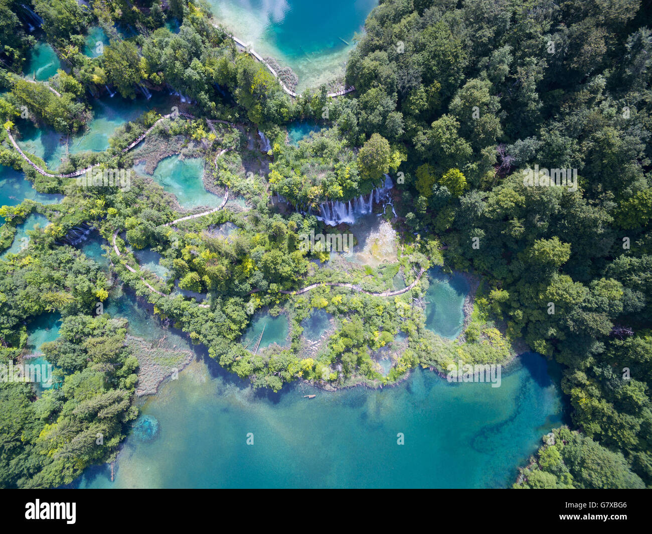 aerial view of beautiful nature in Plitvice Lakes National Park, Croatia  Stock Photo - Alamy