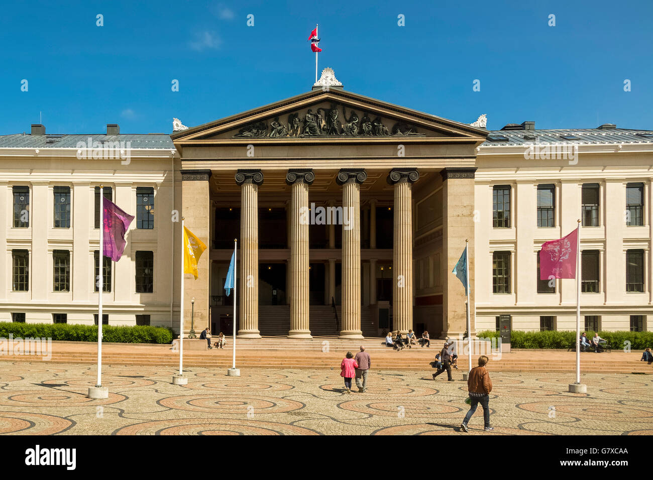 University Of Oslo, Karl Johans Gate Oslo Norway Stock Photo Alamy