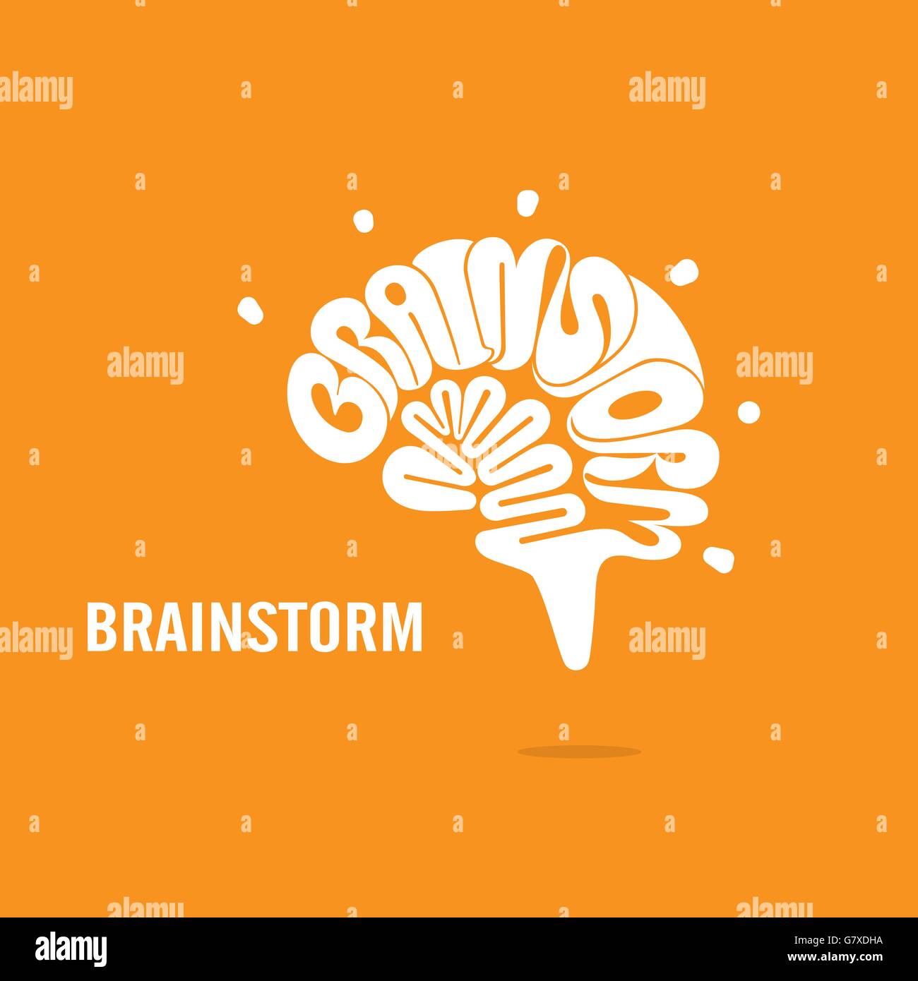 Creative Brain sign and Brainstorm concept.Brain logo vector design.Think Idea concept.Brainstorm Power Thinking Brain icon. Stock Vector