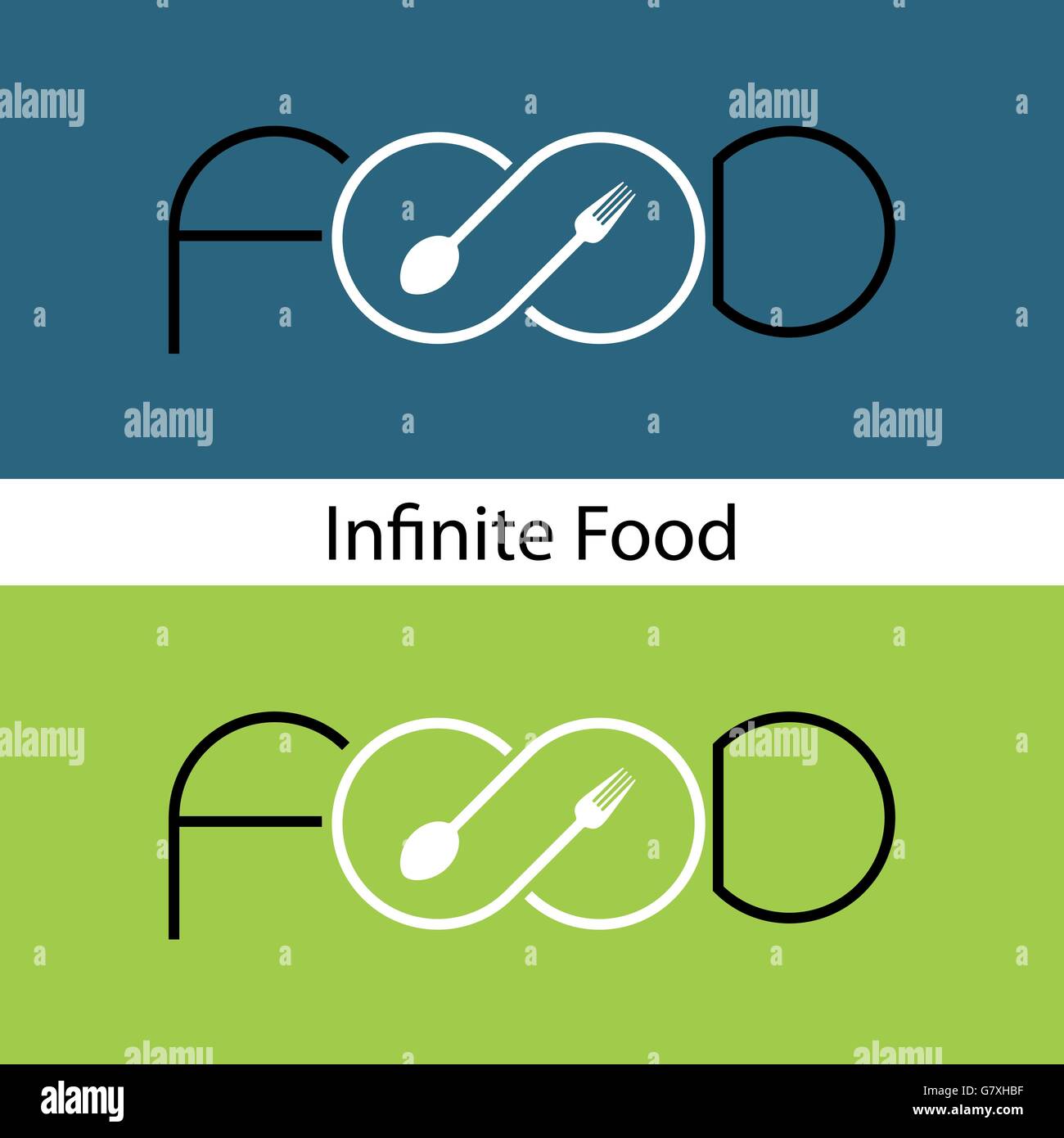 Food and infinity icon.Fork sign and spoon sign.Business or food and drink concept.Vector illustration. Stock Vector