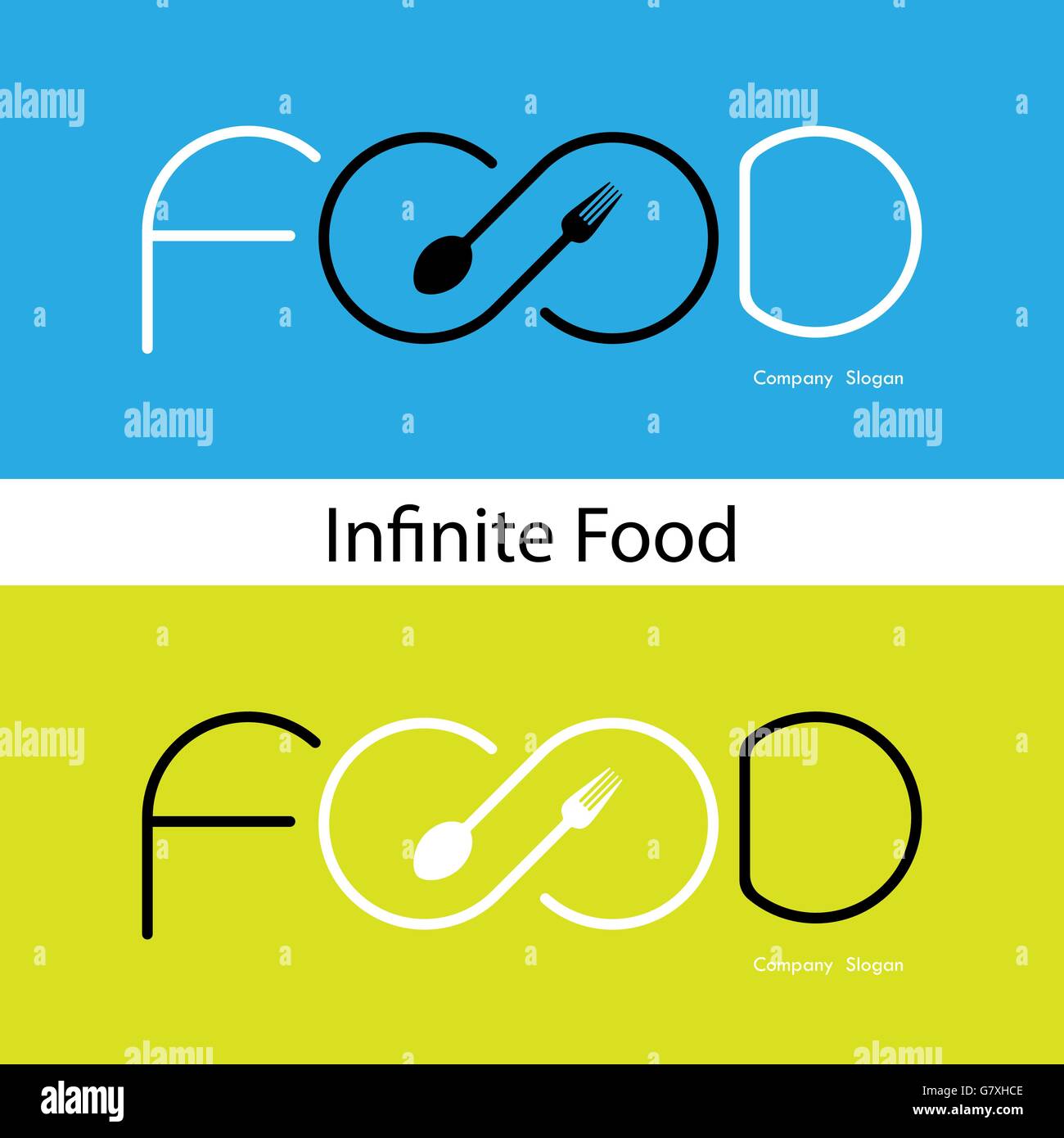 Food and infinity icon.Fork sign and spoon sign.Business or food and drink concept.Vector illustration. Stock Vector