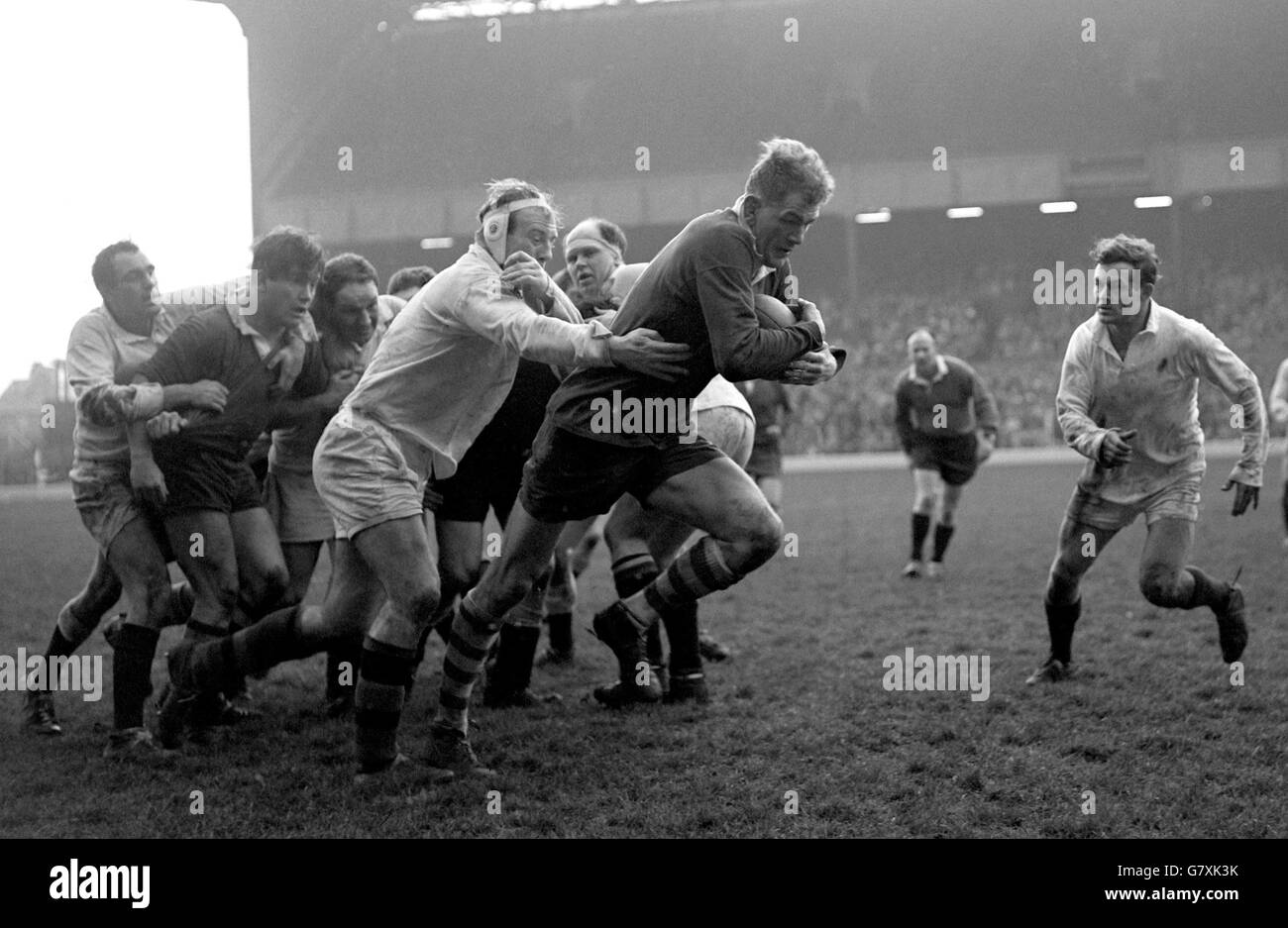 Rugby Union - Final Trial Match - England v The Rest - Twickenham. The Rest's Colin Payne (c, r) gets away from England's BM Stoneman (c, l) Stock Photo