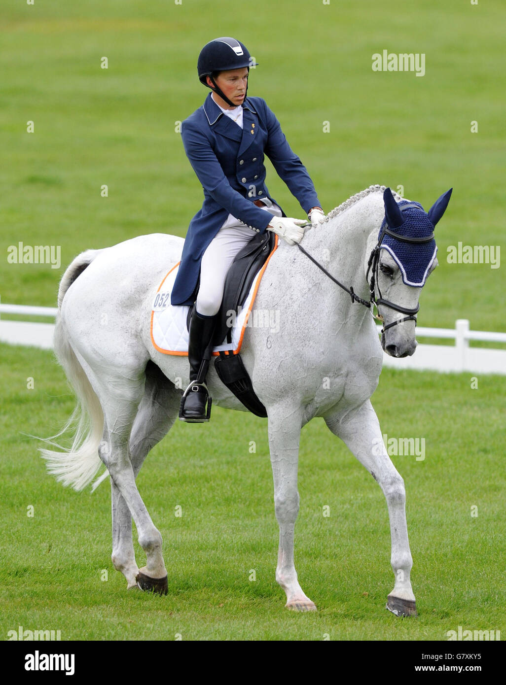 The Netherland's Tim Lips rides Keyflow N.O.P during day three of the Badminton Horse Trials, Badminton. Stock Photo