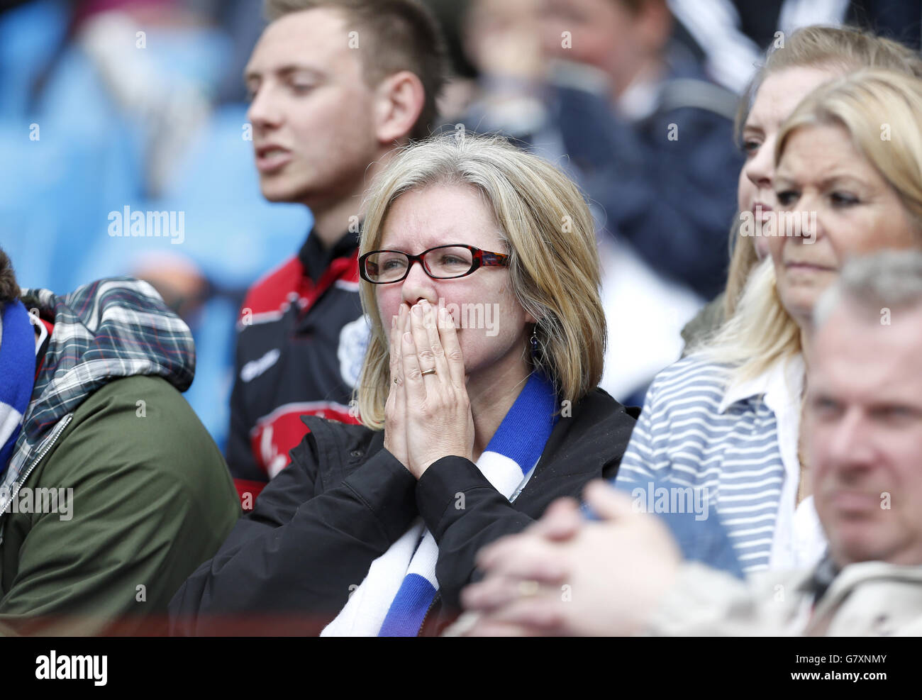 Queens Park Rangers fans appear dejected after the Barclays Premier ...