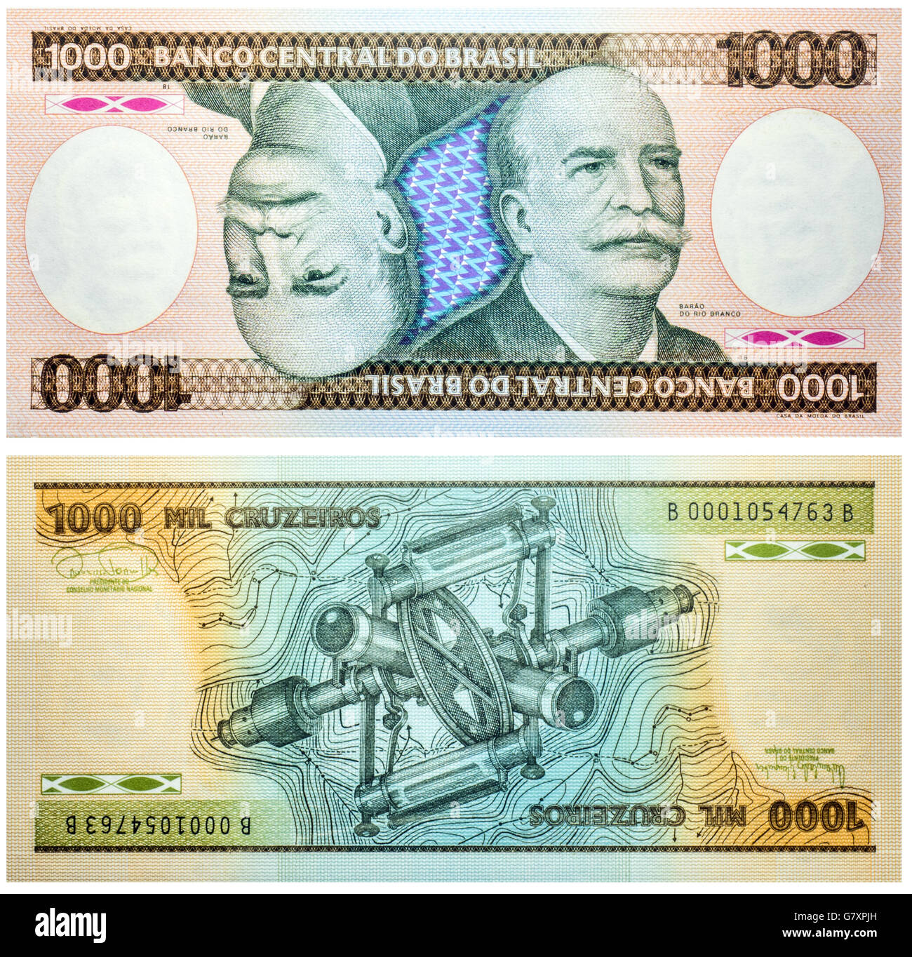 Banco Central Do Brasil 100 CEM Cruzeiros Note Over Stamp On 100 “CEM  CRUZEIROS”