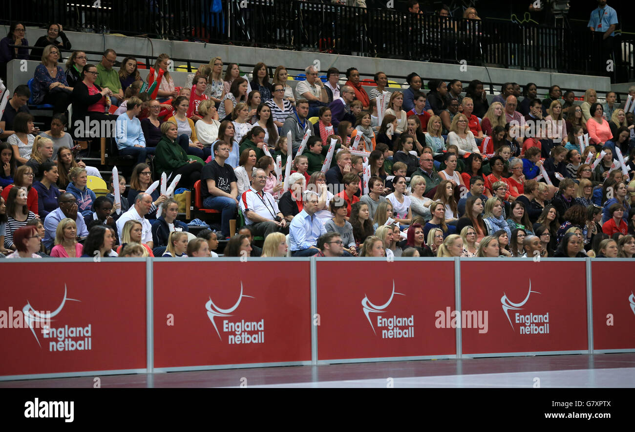 Netball - International Series - England v Trinidad and Tobago - Copper Box Arena. General view of fans in the stands Stock Photo