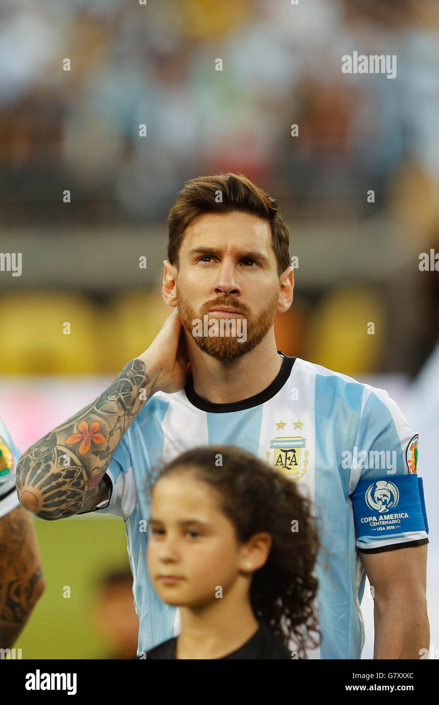 New Jersey Usa 26th June 2016 Argentina S Lionel Messi Looks On Ahead Of The 2016 Copa America Centenario Soccer Tournament Final At The Metlife Stadium In New Jersey The United States On