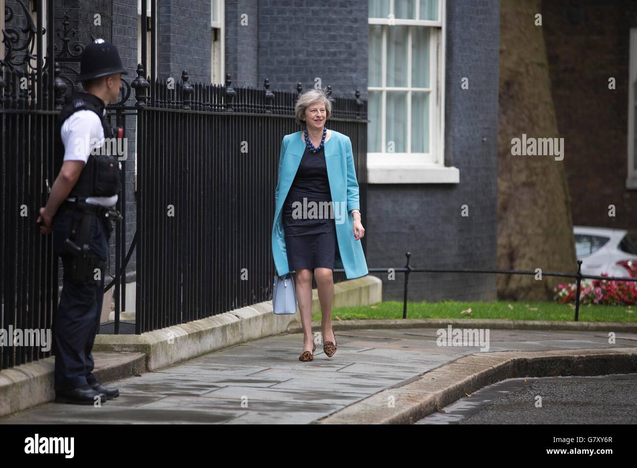London, UK. 27th June, 2016. Theresa May, Home Secretary arrives for the Conservative Party EU emergency Cabinet Meeting in Downing Street, London, UK Credit:  Jeff Gilbert/Alamy Live News Stock Photo