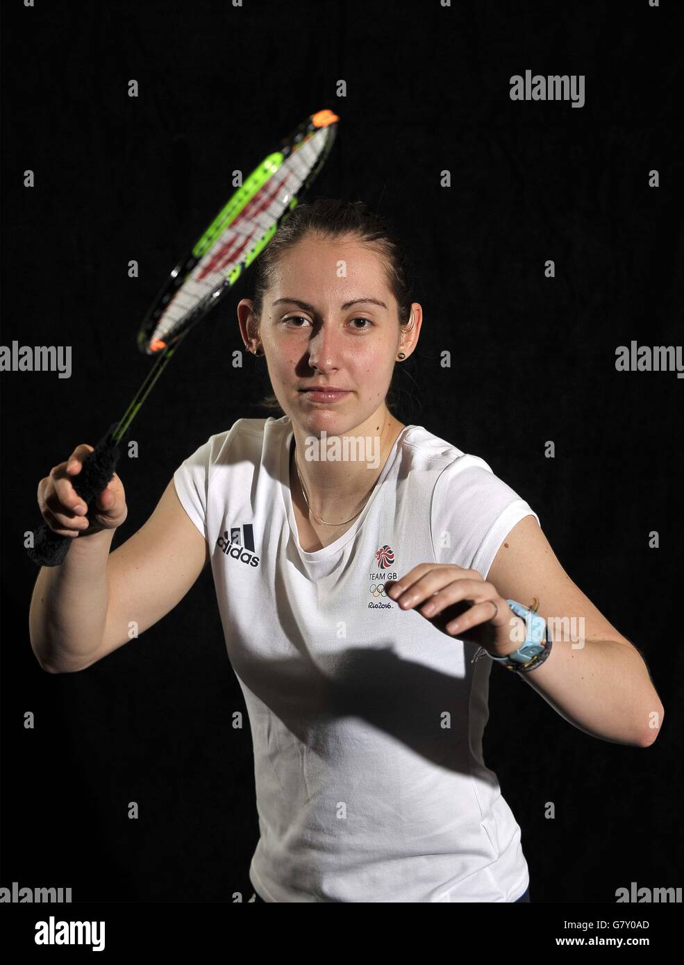 Milton Keynes, UK. 27th June, 2016. Kirsty Gilmour, 22, Bellshill (Women’s singles) . TeamGB announces the badminton team for the Rio2016 Olympics. National Badminton Centre. Milton Keynes. UK. 27/06/2016. Credit:  Sport In Pictures/Alamy Live News Stock Photo