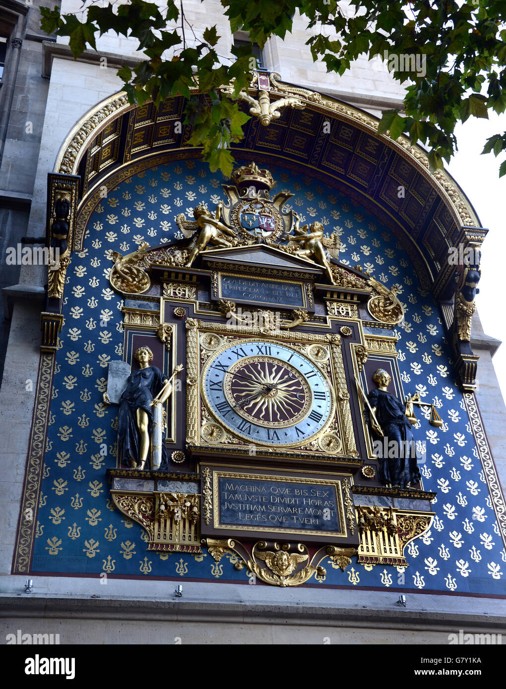 The oldest clock in Paris, built in 1370, at the Tour d'Horloge des Palais' de la Cite, in Paris, France, 10 September 2013. PHOTO: WALTRAUD GRUBITZSCH  - NO WIRE SERVICE - Stock Photo