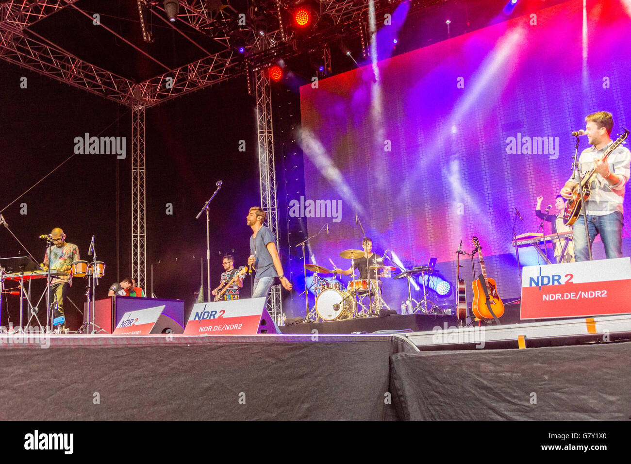 Kiel, Germany. 26th June, 2016. Álvaro Soler on the NDR Stage during the Kieler Woche 2016 Credit:  Björn Deutschmann/Alamy Live News Stock Photo