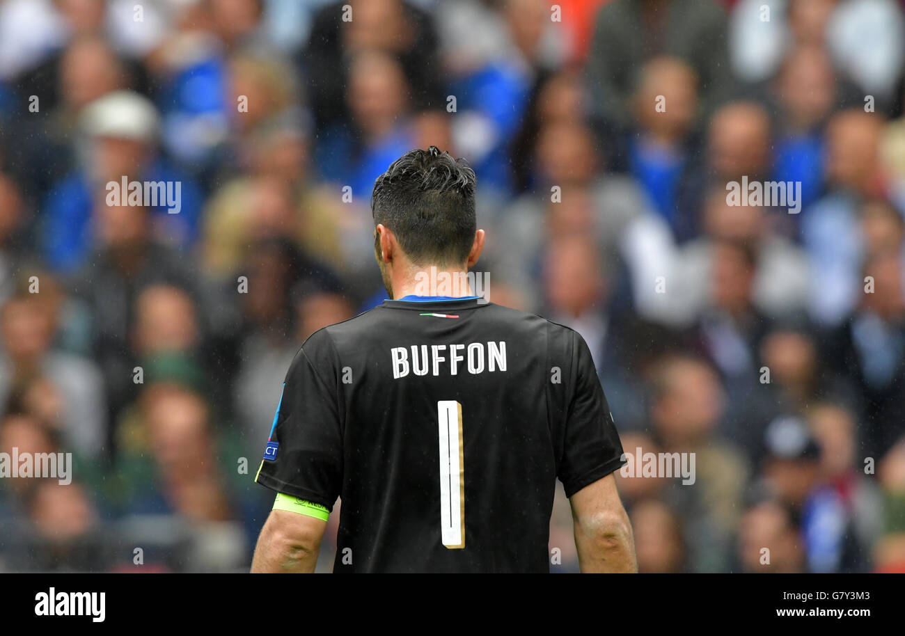 Italy No1 Buffon Black Goalkeeper Soccer Country Jersey