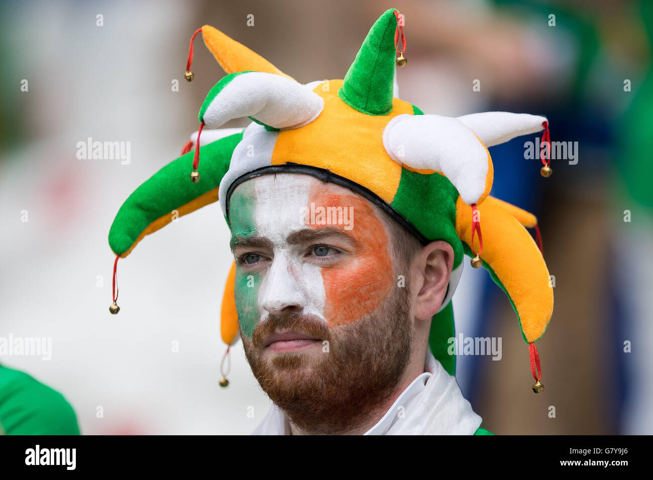 Lyon, France. 26th June, 2016. UEFA European 2016 Football Championships, last 16. France versus Republic of Ireland. kibice Irlandii, Irish fans © Action Plus Sports/Alamy Live News Stock Photo