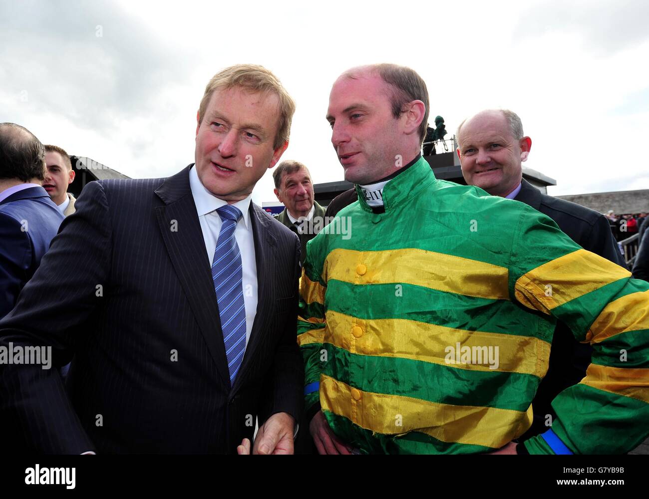 Taoiseach Enda Kenny and jockey Niall Slippers Madden after Some Article  won the Killashee Handicap Hurdle during Boylesports Champion Chase Day at  Punchestown Racecourse, Co. Kilare, Ireland Stock Photo - Alamy