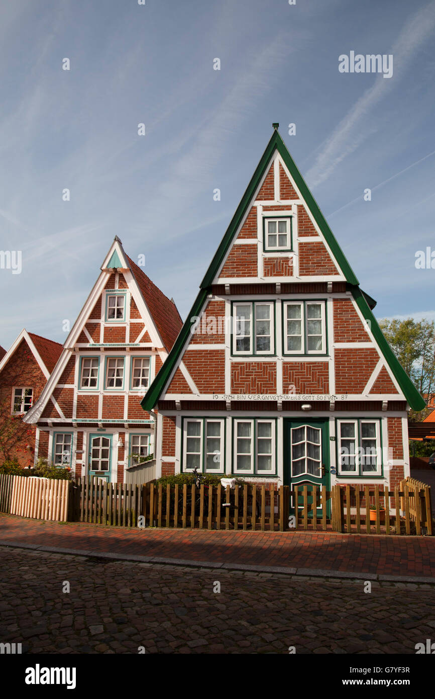 Half-timbered houses, Otterndorf coastal resort, Lower Saxony, PublicGround Stock Photo