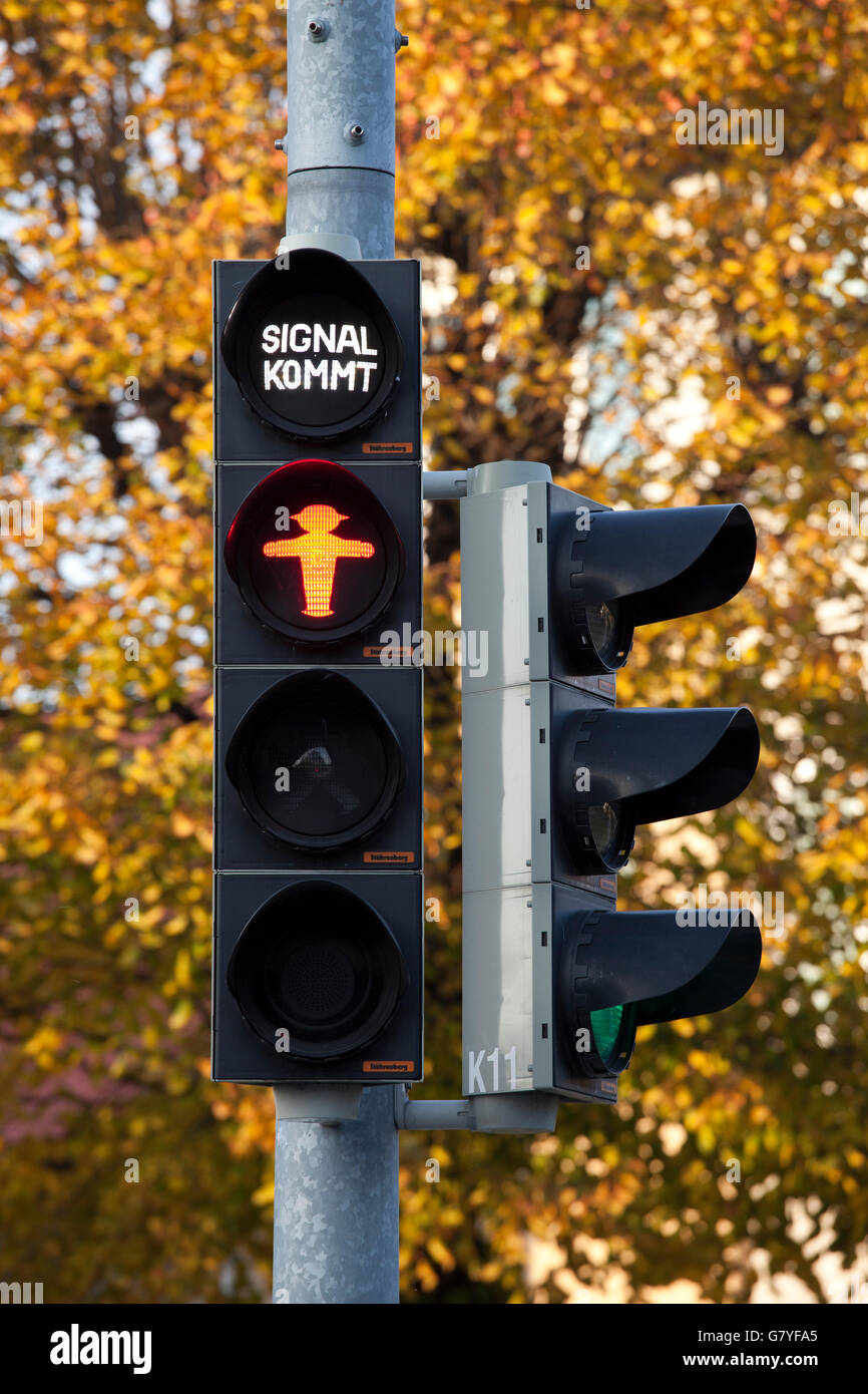 Traffic lights, little red traffic light man, Wernigerode, Harz, Saxony-Anhalt, PublicGround Stock Photo