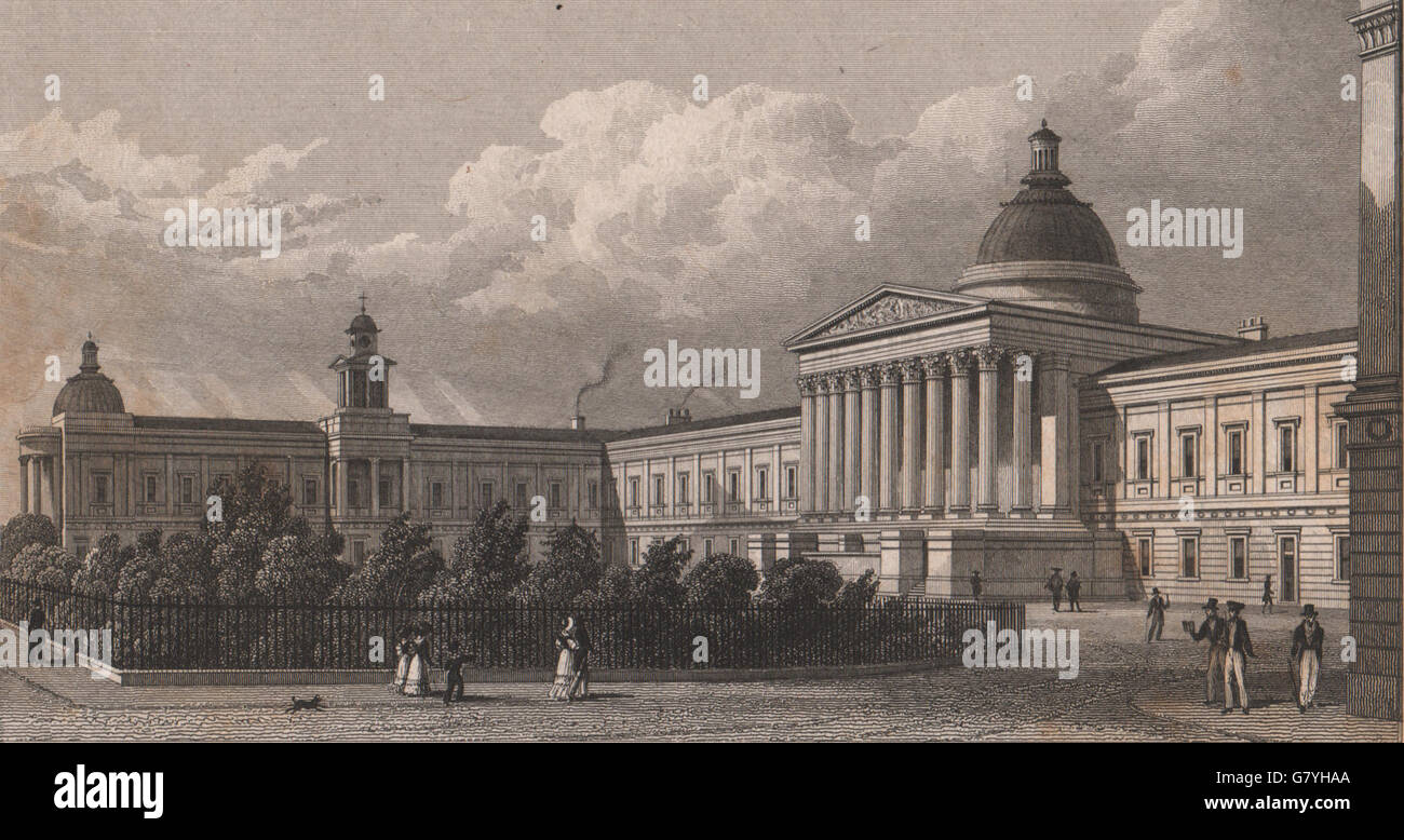 BLOOMSBURY. 'London University' (University College London). SHEPHERD, 1828 Stock Photo Alamy