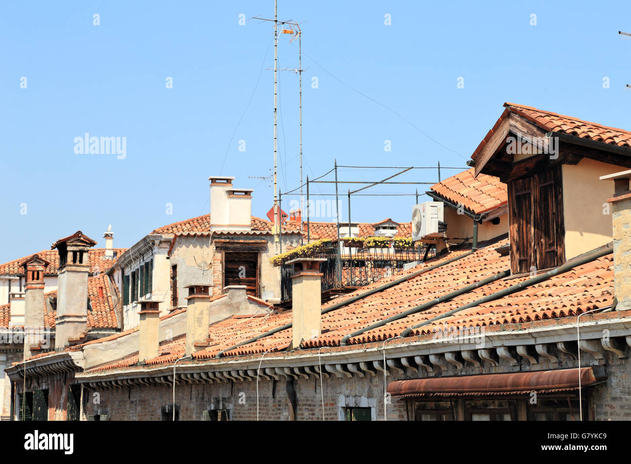 Roofs of Venice, Palazzo Donà Ottoboni Stock Photo