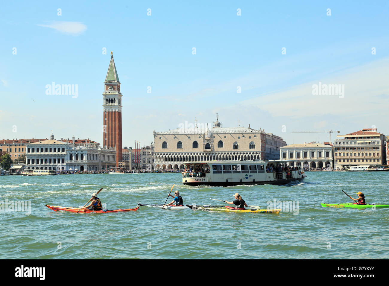 Venice Kayak tour Stock Photo Alamy