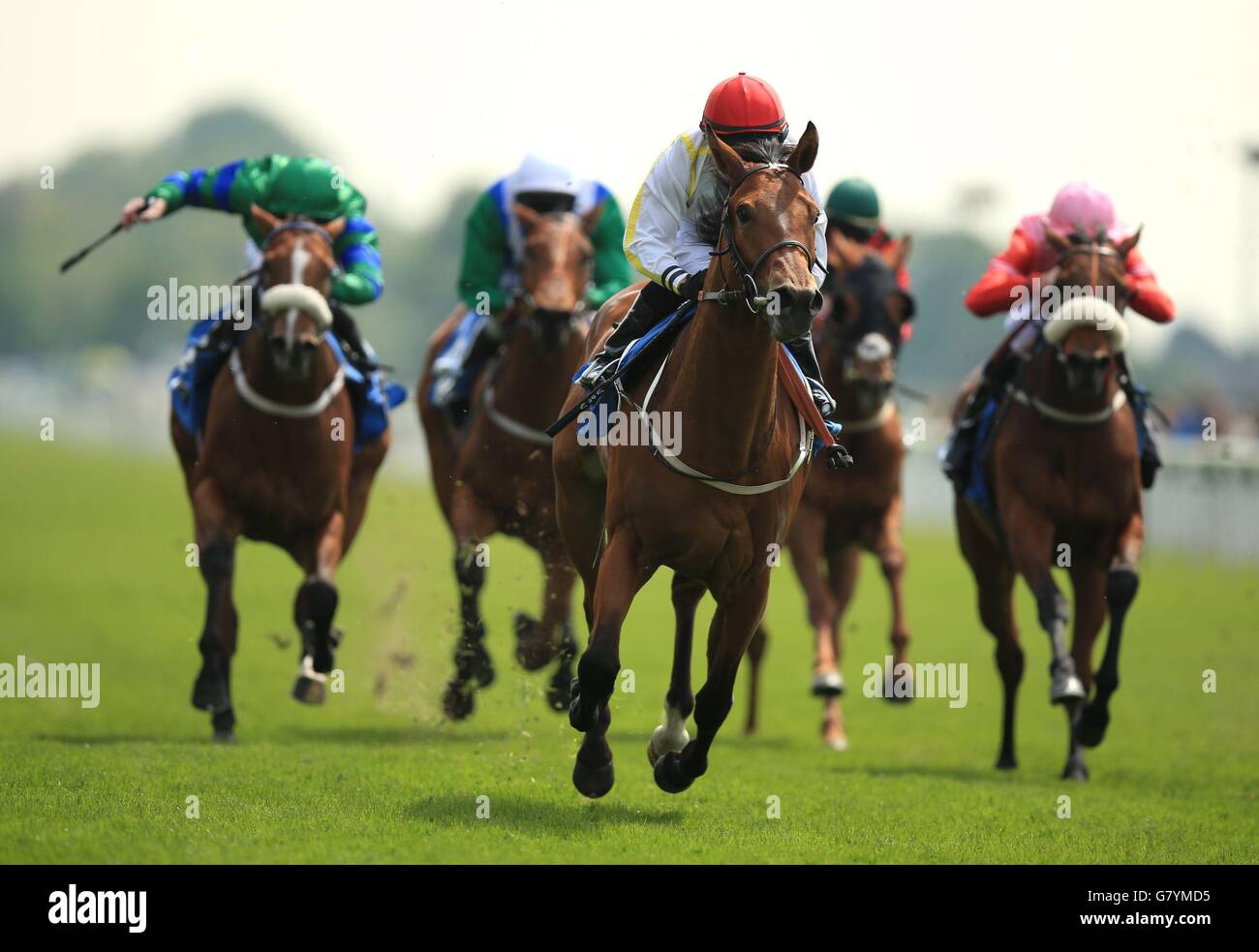 Delizia ridden by Silvestre De Sousa wins The Langley's Solicitors EBF Markgate Fillies' Stakes during day three of the Dante Festival at York Racecourse, York. Stock Photo
