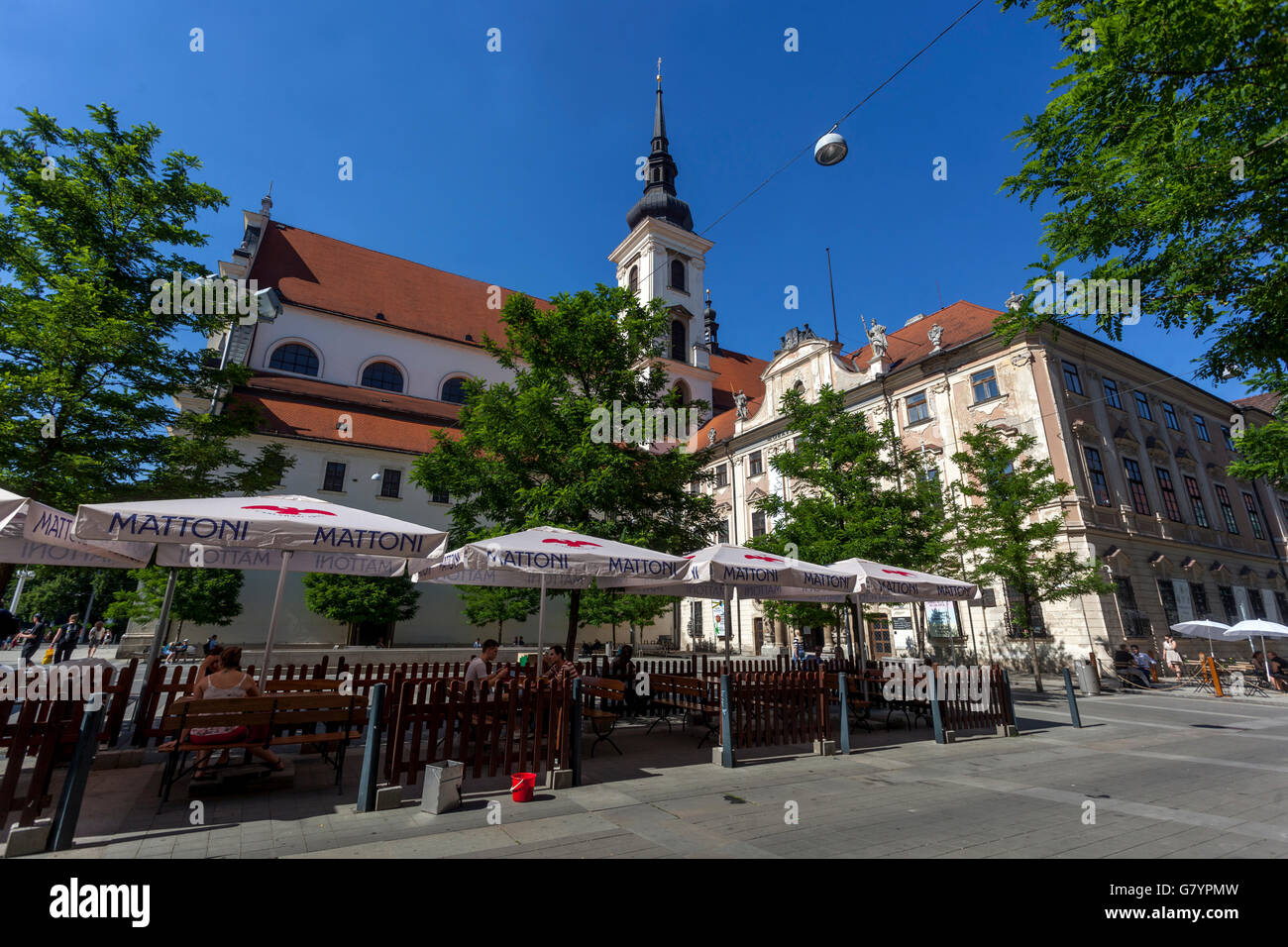 Church on Moravian Square (Moravske Namesti), Brno, Czech Republic Stock Photo