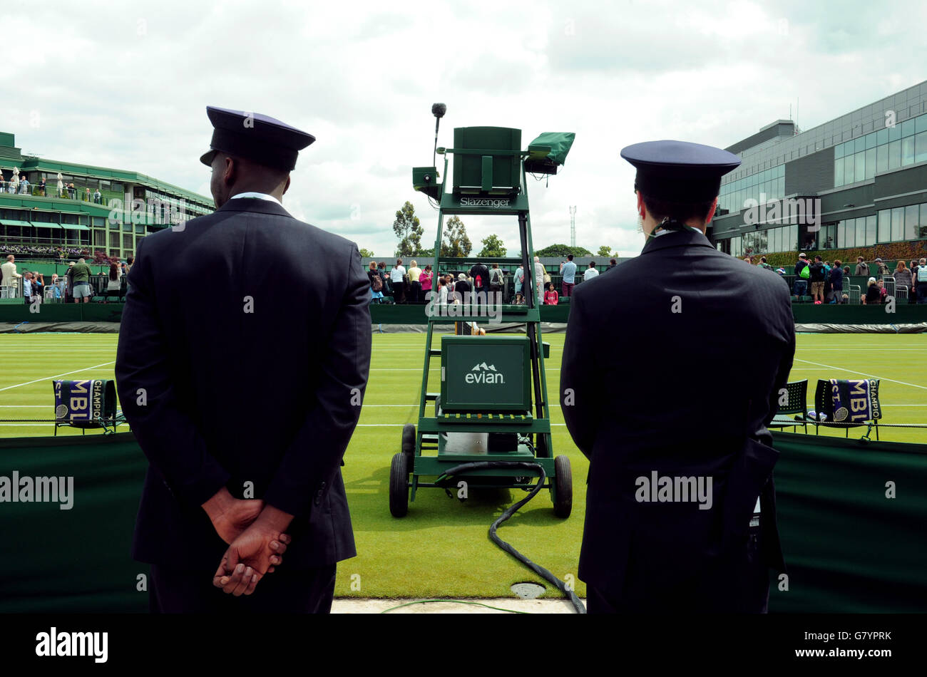 G4S security on the outside courts on day One of the Wimbledon Championships  at the All England Lawn Tennis and Croquet Club, Wimbledon Stock Photo -  Alamy
