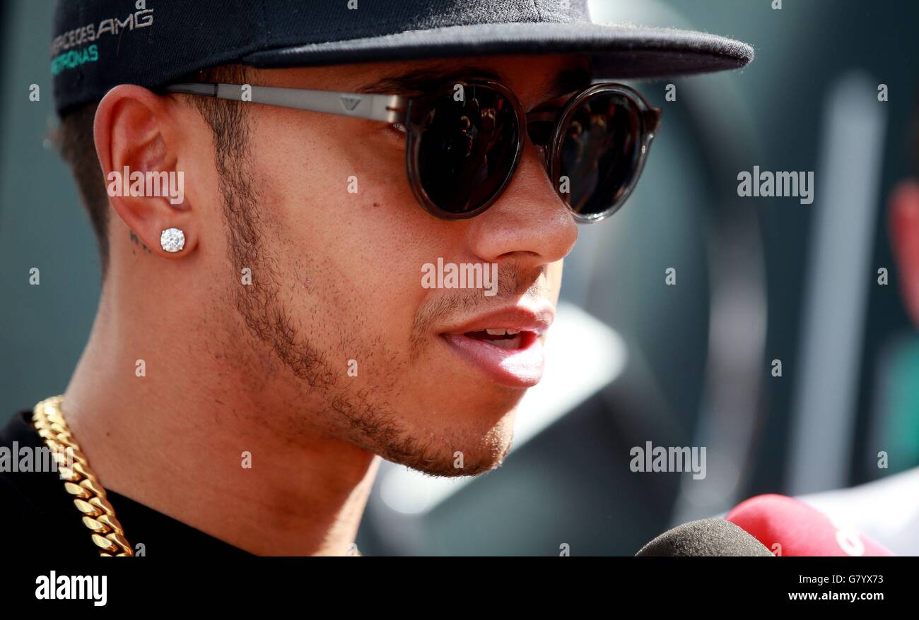 Mercedes' Lewis Hamilton during the paddock day at the Circuit de Barcelona-Catalunya  in Barcelona, Spain Stock Photo - Alamy