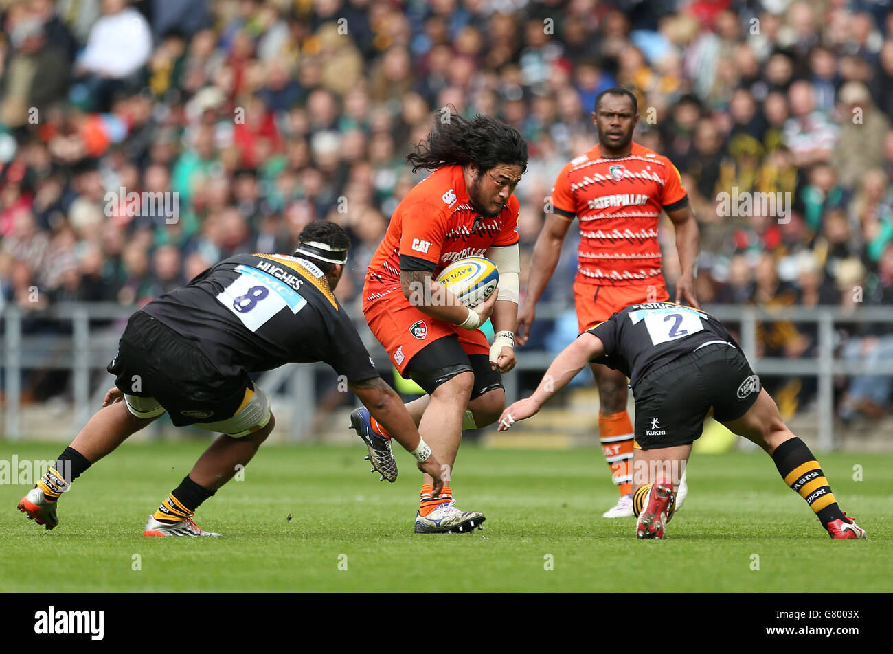 Leicester Tigers' Logovi'i Mulipola in action during the Aviva Premiership match at the Ricoh Arena, Coventry. Stock Photo