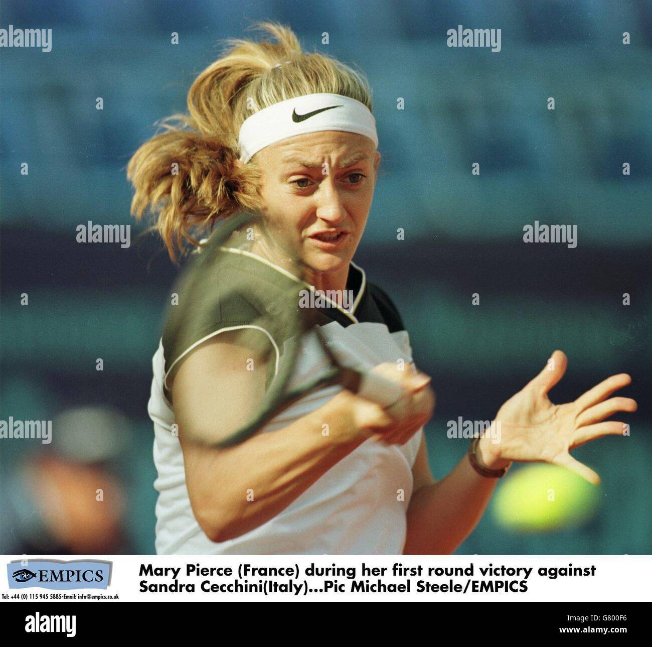 Mary Pierce (France) during her first round victory against Sandra Cecchini(Italy)r Stock Photo
