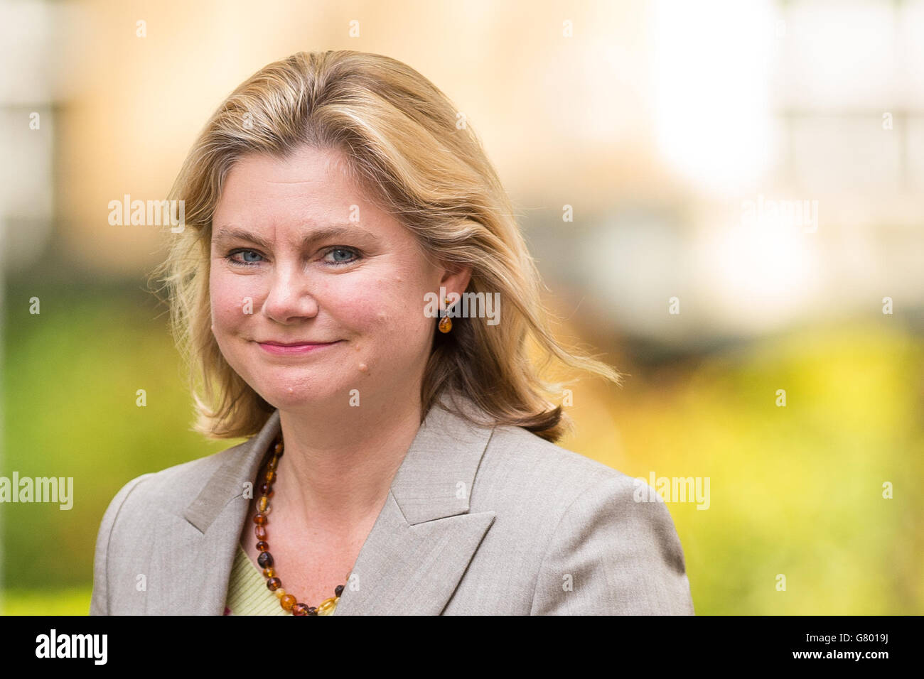 Justine Greening who is to remain International Development Secretary, arrives in Downing Street, Westminster, London. Stock Photo