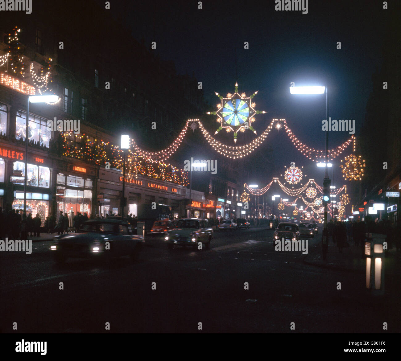 London Scenes - Regents street Christmas Lights Stock Photo