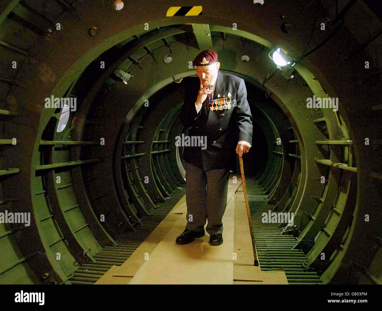 Inside A Replica Horsa Glider At A Memorial Service Hi res Stock 
