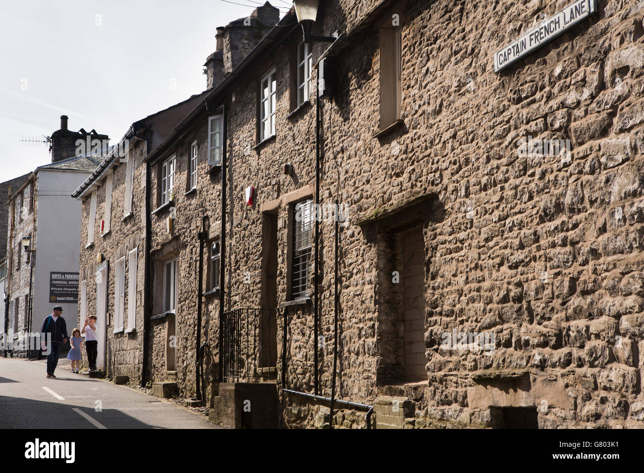 UK, Cumbria, Kendal, Captain French Lane, old stone buildings Stock Photo
