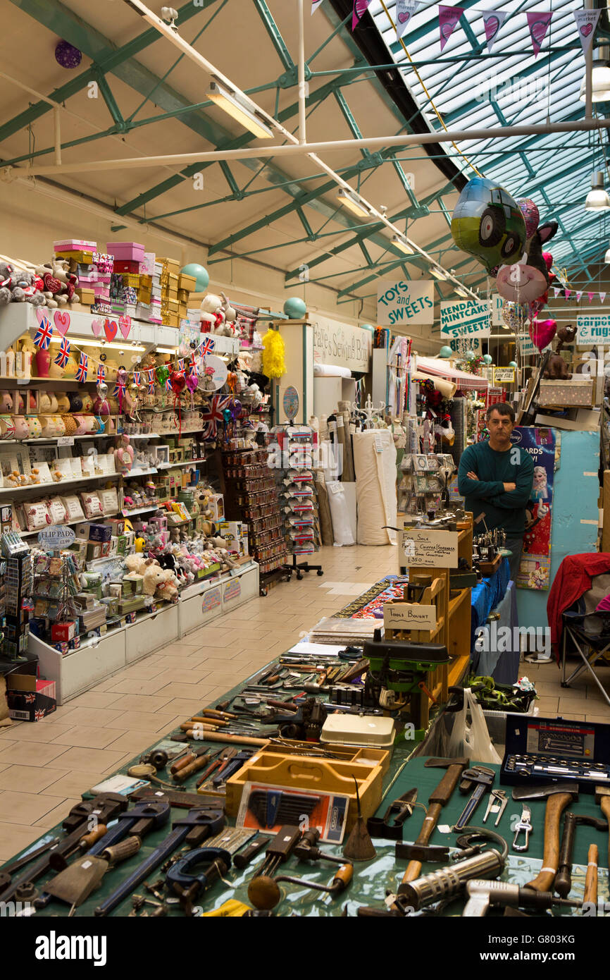 UK, Cumbria, Kendal, Market Place, inside Public Market Stock Photo