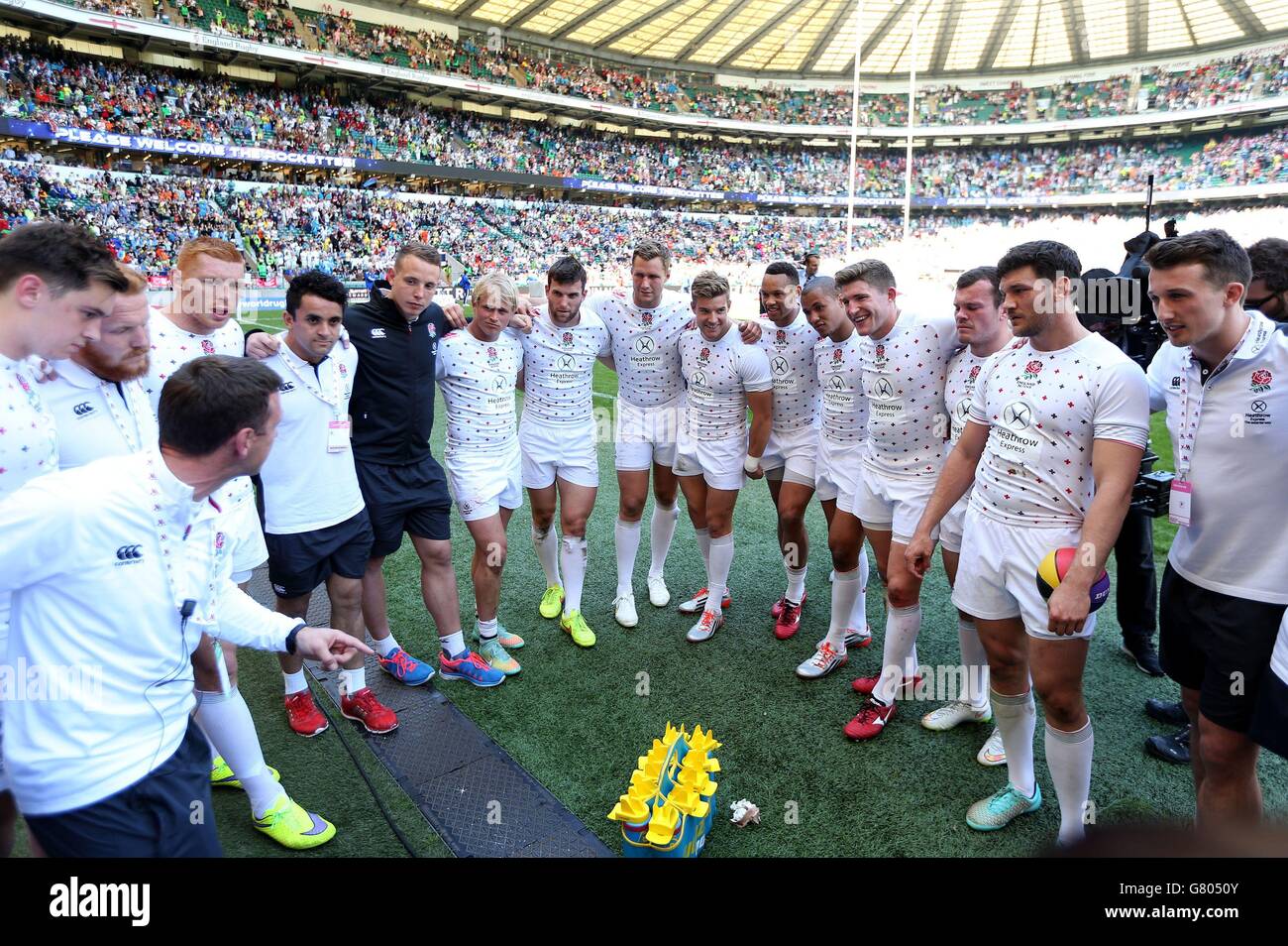 The England Rugby 7s team after qualifying as Team GB for the Rio 2016