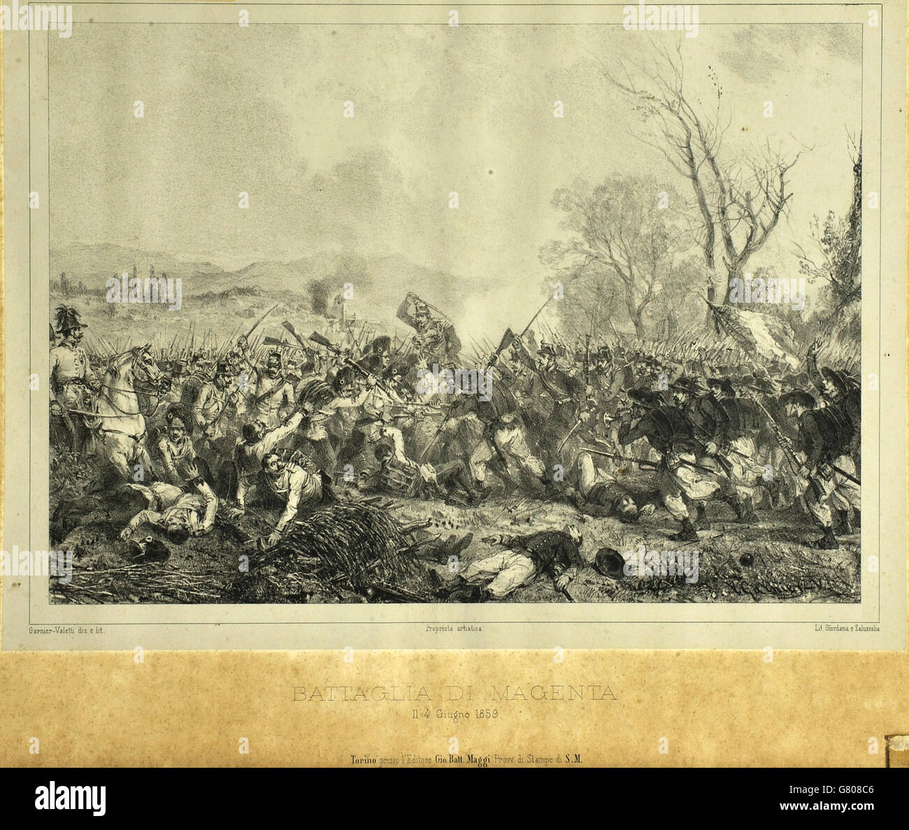National Historical Museum of Artillery Print Depicting the battle of magenta June 4, 1859 Stock Photo