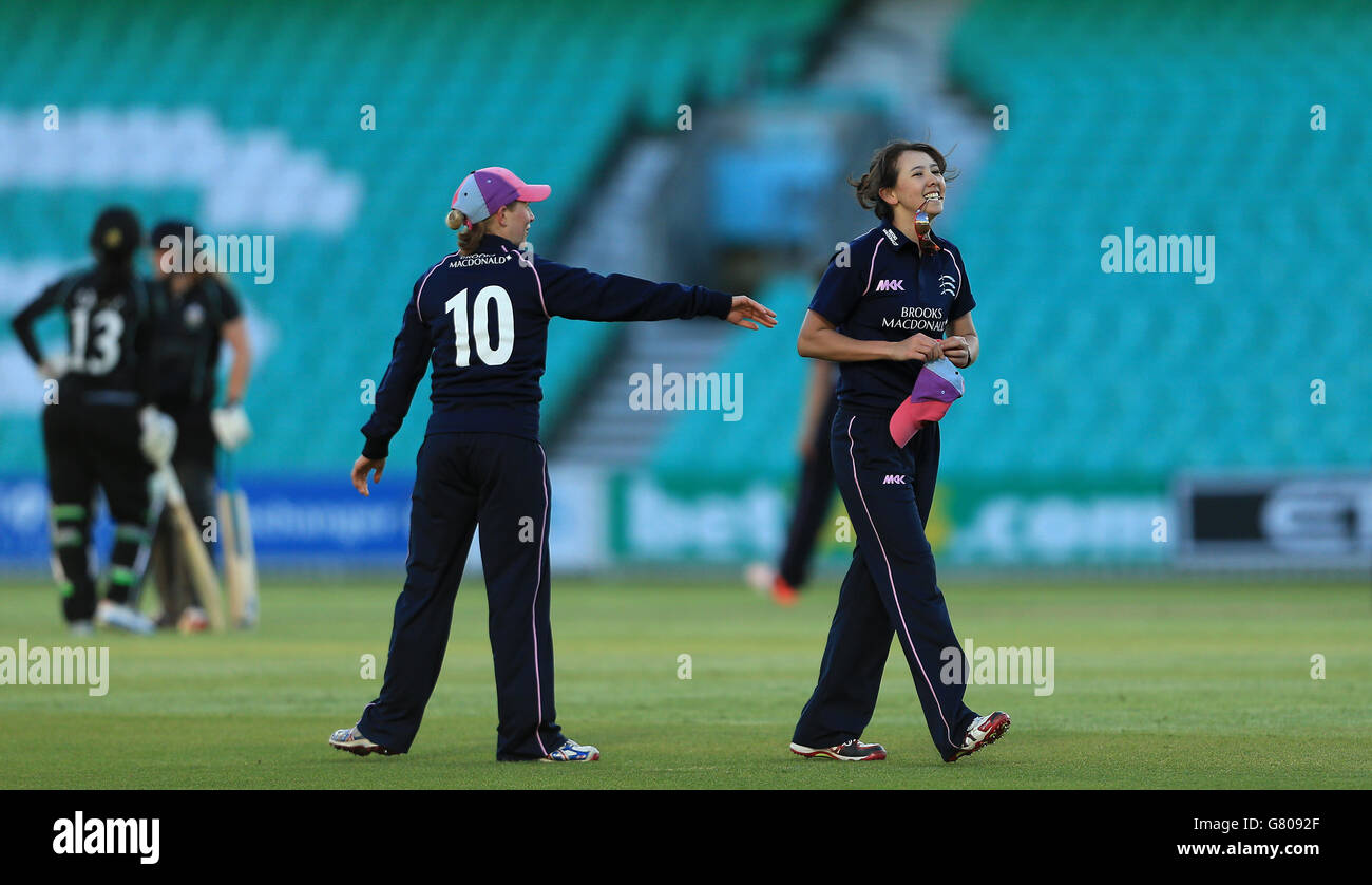 Middlesex naomi dattani right alex hartley celebrate during the match