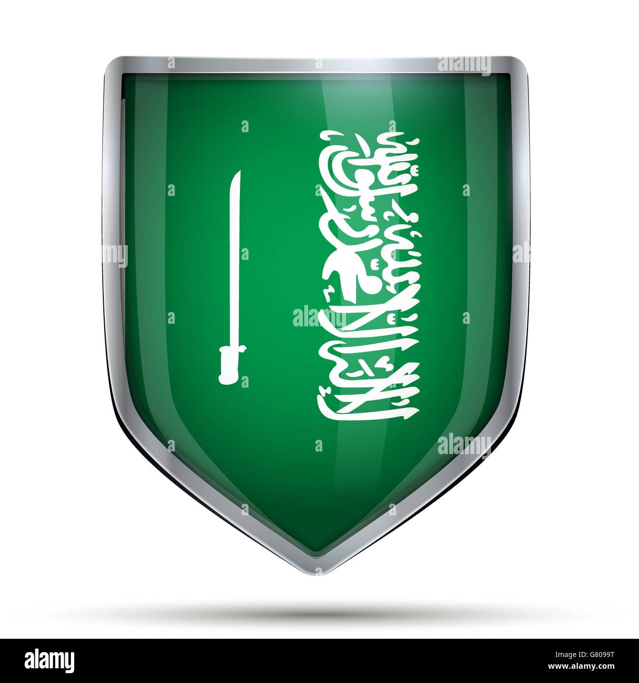 Shield with flag Saudi Arabia and ribbon Stock Vector Image & Art - Alamy